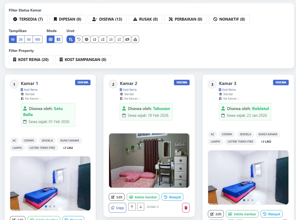 Fitur detail kamar AppKos